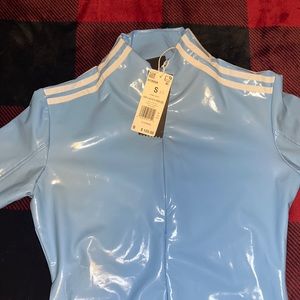Size small light blue/white adidas latex dress never worn